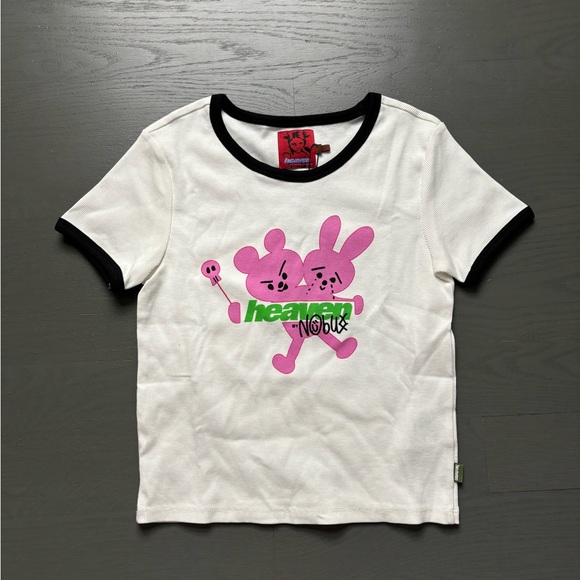 HEAVEN BY MARC JACOBS Women's Nobu Logo Baby Tee BNWT - Picture 1 of 4